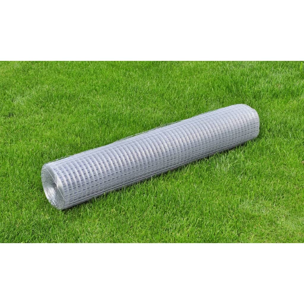 Vidaxl Fil Mesh carré 1x25 m en acier galvanisé en argent coloré