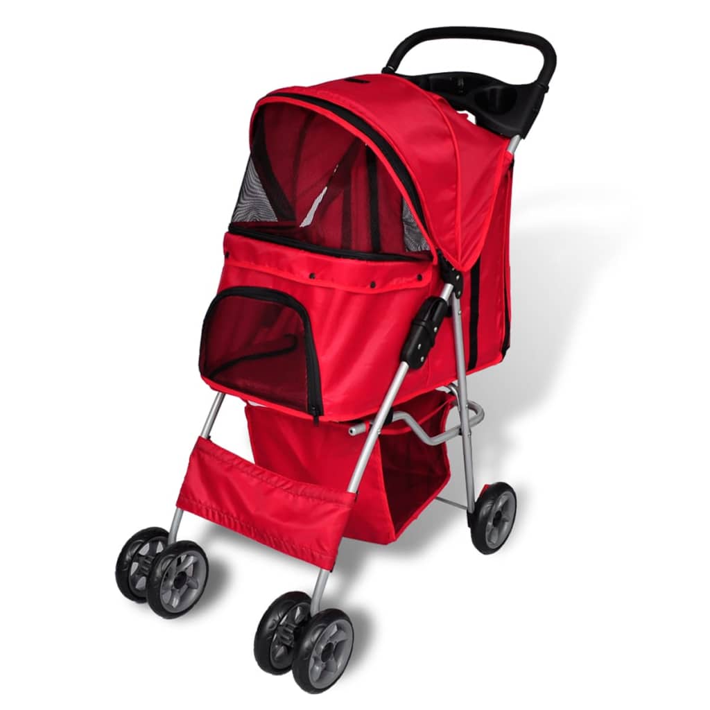 Porte-poussette de vidaxl pour chien rouge