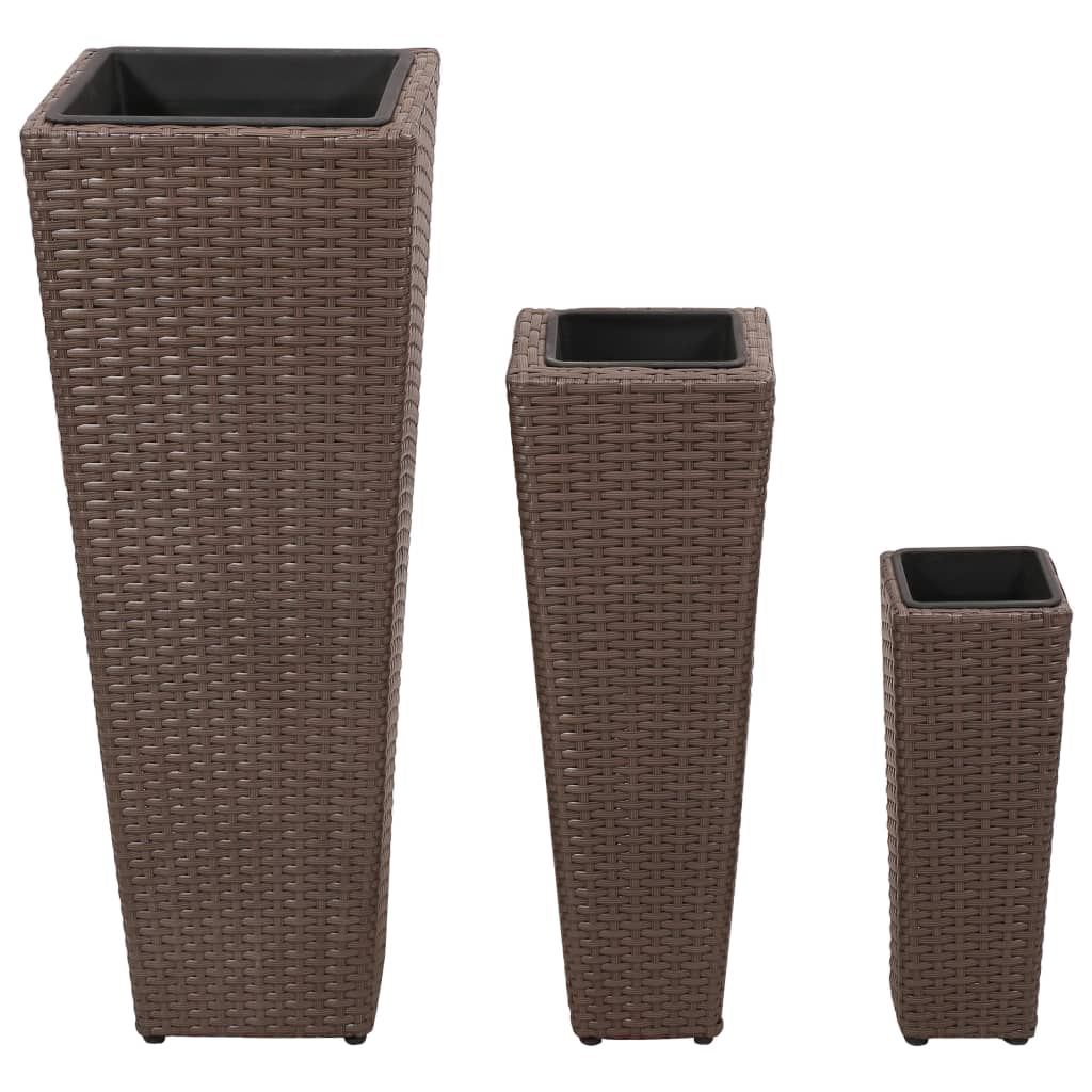 Les planteurs Vidaxl ont relevé le 3 St Poly Rattan Brown