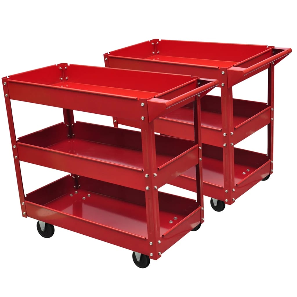 Vidaxl Tool Trolleys 2 STS mat 3 Regaler