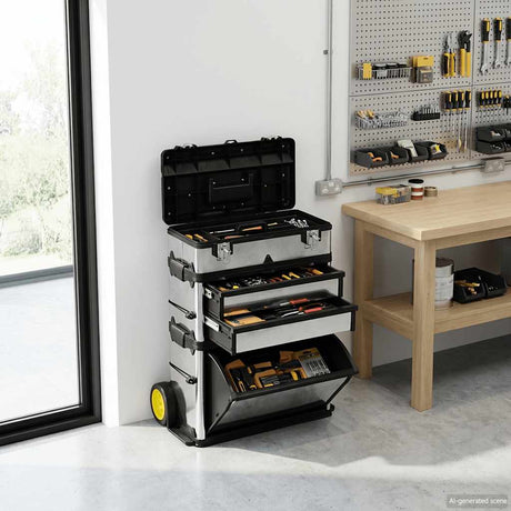 Vidaxl Tool Trolley Mobile 3 pièces