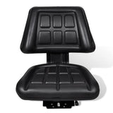 Chaise de tracteur Vidaxl avec dossier noir