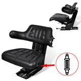Chaise de tracteur Vidaxl avec suspension noire