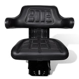 Chaise de tracteur Vidaxl avec suspension noire