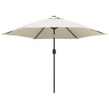 Parasol vidaxl avec poteau en acier 3 m de sable blanc