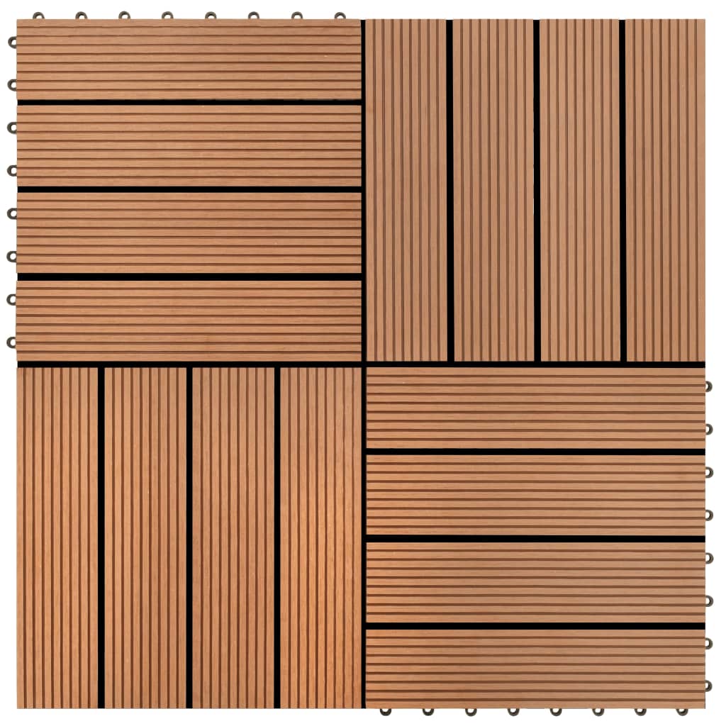 Vidaxl wpc tile 30x30cm 11 Stéck 1m2 Brown