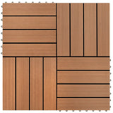 VidaXL WPC Tiles 30x30cm 11 pieces 1m2 Brown