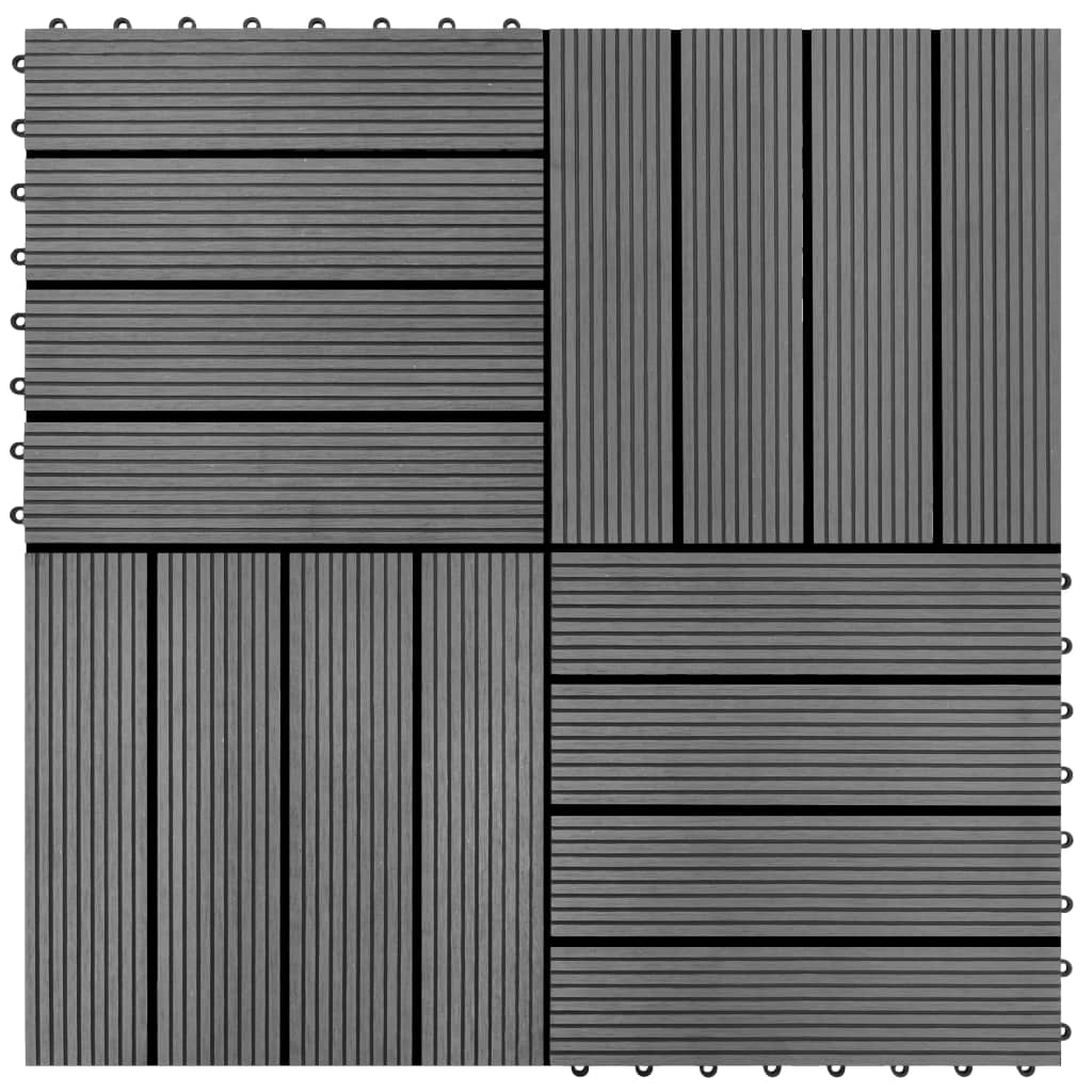 VidaXL HKC Tiles Gray 30x30 cm 1m² 11 sts