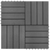 VidaXL HKC Tiles Gray 30x30 cm 1m² 11 sts