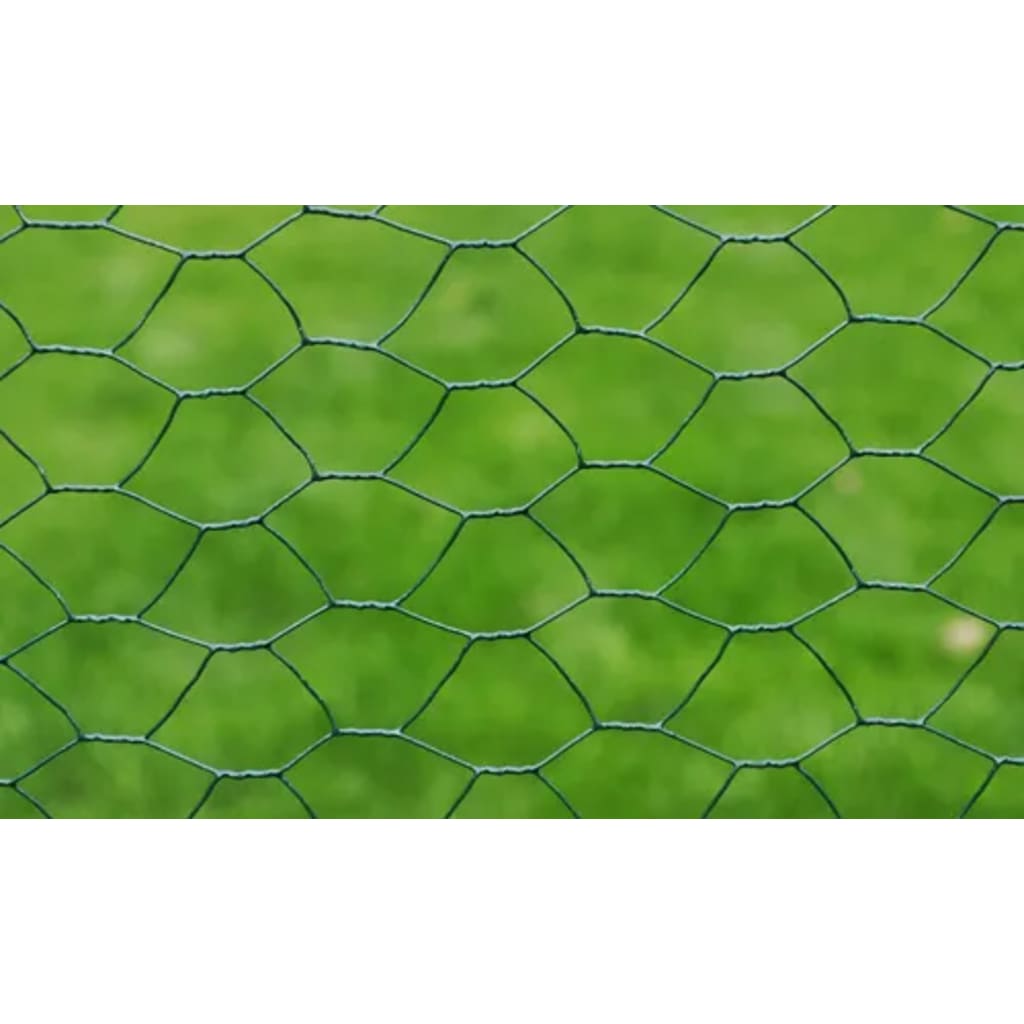 Vidaxl Chicken Wire 25x0,75 m Stal z powłoką PCV zieloną