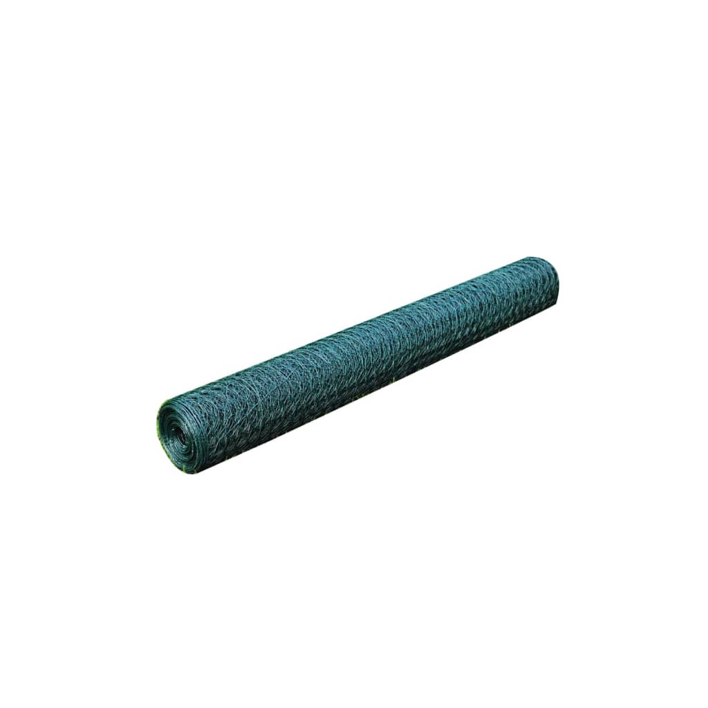 Vidaxl chicken wire 25x1 m with PVC coating green