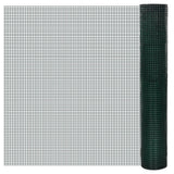 VidaXL grillage à poules 10x1 m en acier galvanisé avec revêtement PVC vert