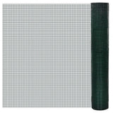 VidaXL Grillage à poules 10x1 m en acier galvanisé avec revêtement PVC vert