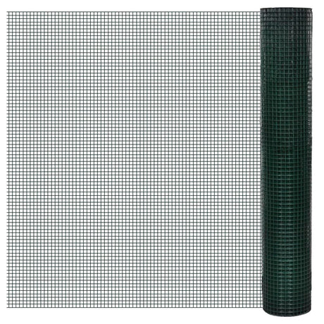 VidaXL Grillage à poules 10x1 m en acier galvanisé avec revêtement PVC vert