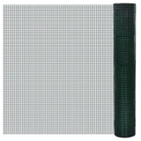 VidaXL grillage à poules 10x1 m en acier galvanisé avec revêtement PVC vert