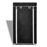 Armoire à chaussures vidaxl avec couvercle 58x28x106 tissu noir