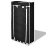 Armoire à chaussures vidaxl avec couvercle 58x28x106 tissu noir