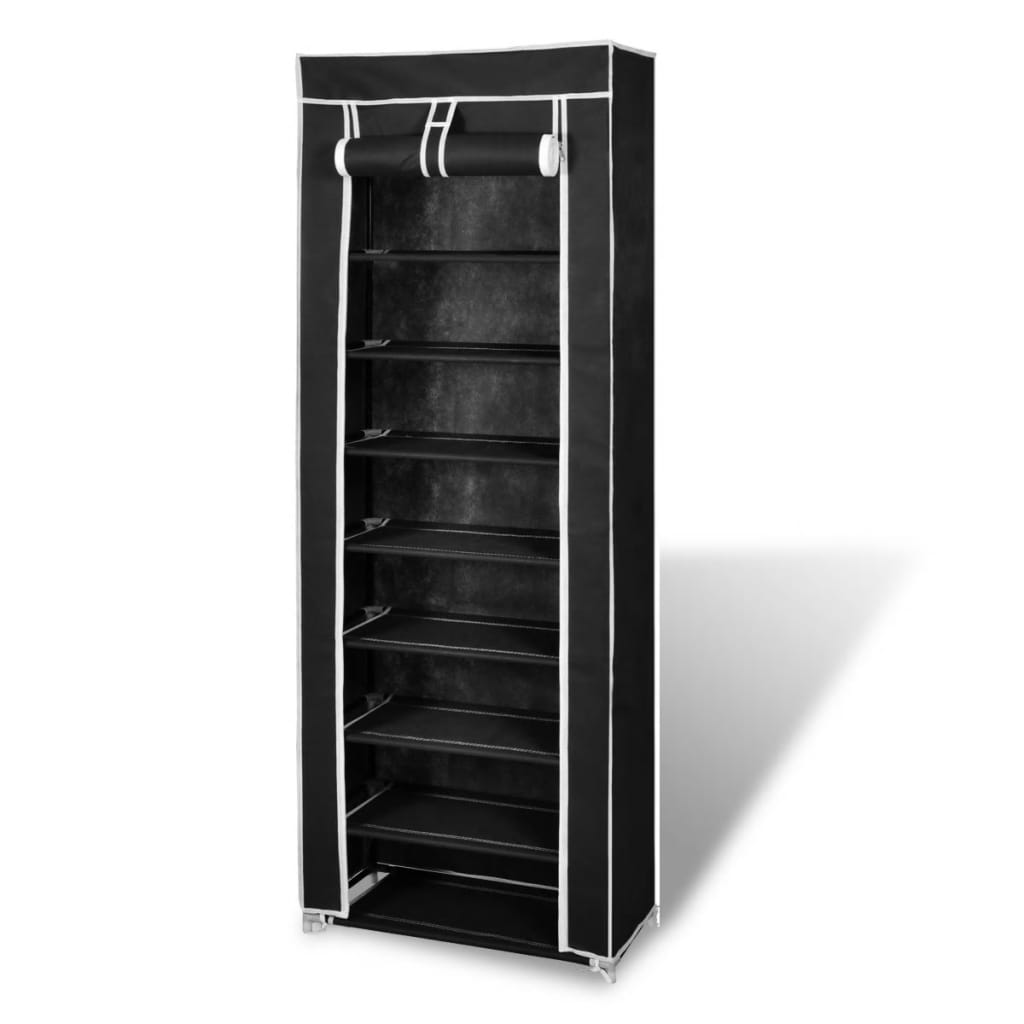 VidaXL shoe cabinet with cover 57x29x162 fabric black