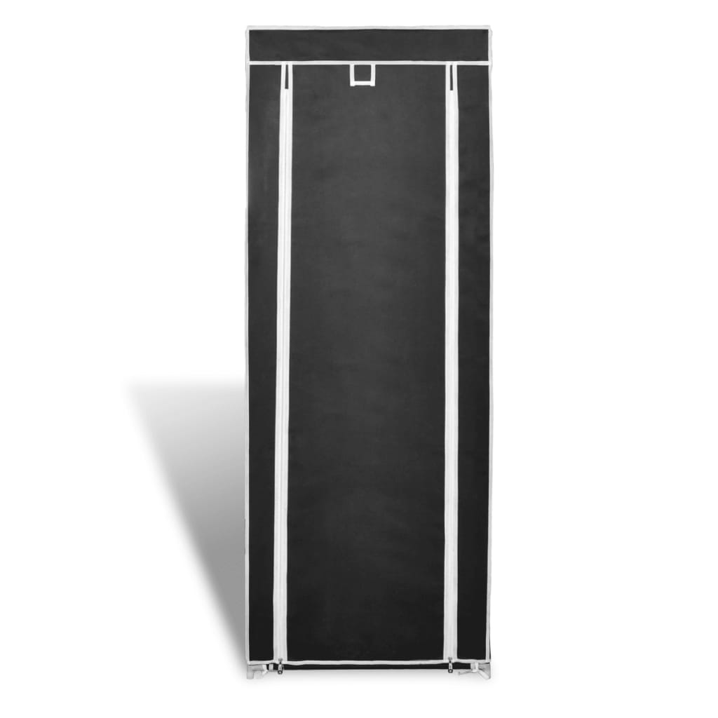 Armoire à chaussures vidaxl avec couvercle 57x29x162 tissu noir