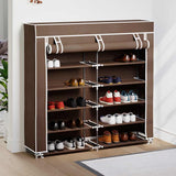 Armoire à chaussures Vidaxl avec couvercle 115x28x110 tissu marron