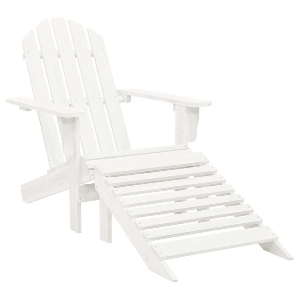 Vidaxl tuinstoel met hocker hout wit