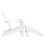 Vidaxl tuinstoel met hocker hout wit