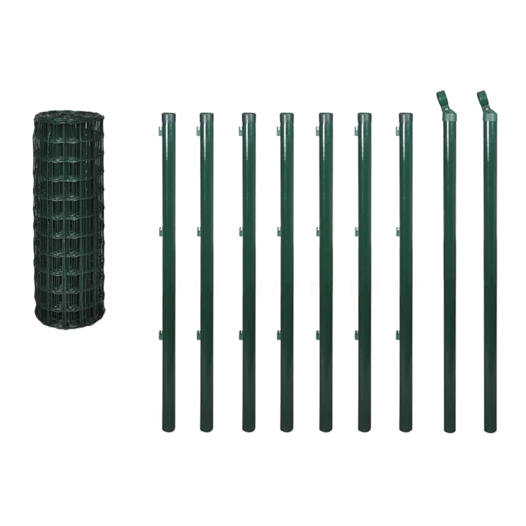 Vidaxl Eurohek 10x1,2 m en acier vert