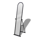 Vidaxl Miroir de plancher autoportant avec noir rectangulaire noir