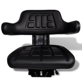 Chaise de tracteur Vidaxl avec dossier noir