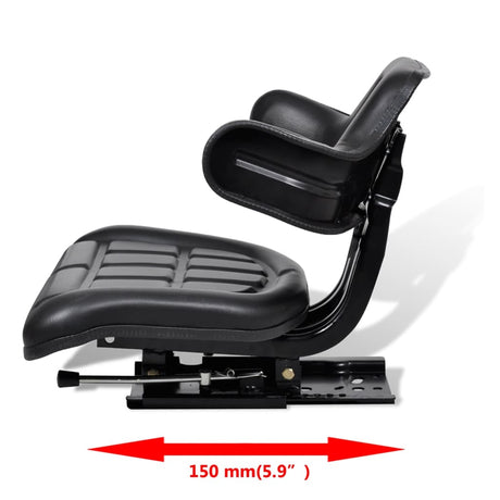 Chaise de tracteur Vidaxl avec dossier noir