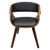 Vidaxl eetkamerstoel gebogen hout en kunstleer