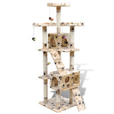 Vidaxl Cat Scracking Post s Legprints a 2 domy 170 cm beige