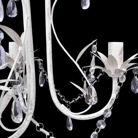 Lustre en cristal vidaxl avec design élégant blanc (3 lampes)