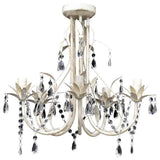 Lustre en cristal vidaxl avec design élégant blanc (5 lampes)