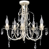 Lustre en cristal vidaxl avec design élégant blanc (5 lampes)