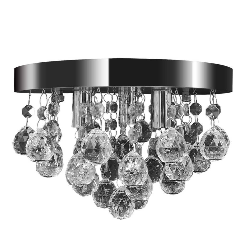 Vidaxl Plafiling Lamp Lüster Design Crystal Chrome