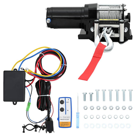 Vidaxl Electric Winch 12 V 1360 kg avec plaque de montage et fenêtre à rouleau