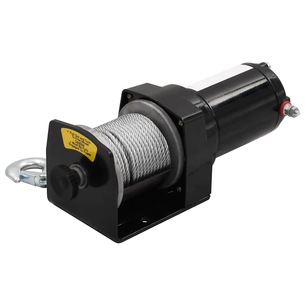 Vidaxl Electric Winch 12 V 1360 kg avec plaque de montage et fenêtre à rouleau