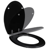 Vidaxl Toilet Seat Soft-Close Simple Design MDF Black