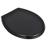 Vidaxl Toilet Seat Soft-Close Simple Design MDF Black