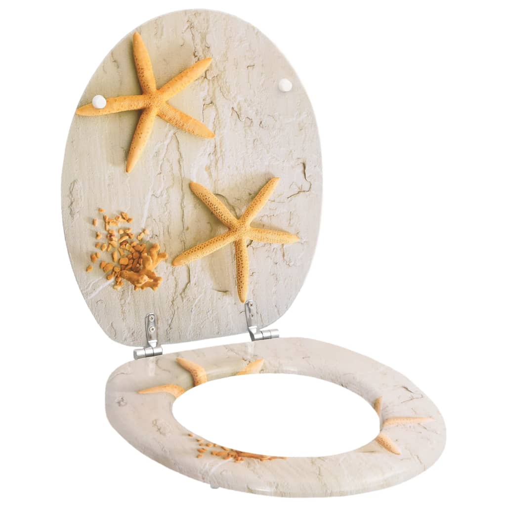 Vidaxl Toilet Seat Starfish MDF