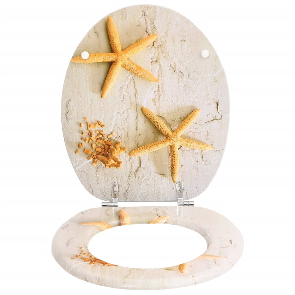 Vidaxl Toilet Seat Starfish MDF