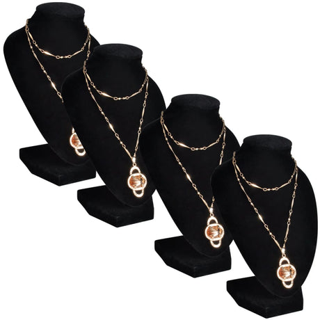 Porte-bijoux vidaxl pour chaîne 9x8,5x15 cm noir 4 pcs