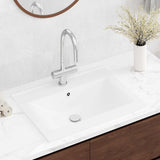 Vidaxl Washingin avec trou de grue rectangulaire 60x46 cm blanc céramique
