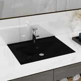 Vidaxl Washbasin z luknjo iz pipe pravokotne 60x46 cm keramična črna