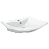 Vidaxl Washbasin con cerámica rectangular de aterrizaje y agujero de la grúa