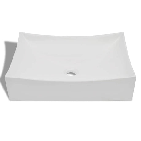 Échelle de lavabo en céramique Vidaxl - Bénévrage élevé en forme (blanc)