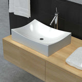 Échelle de lavabo en céramique Vidaxl - Bénévrage élevé en forme (blanc)