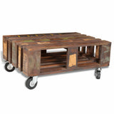Vidaxl salontafel met 4 wielen gerecycled hout