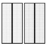 Rideaux de porte d'insectes vidaxl 2 pcs magnétiques 210x100 cm noir